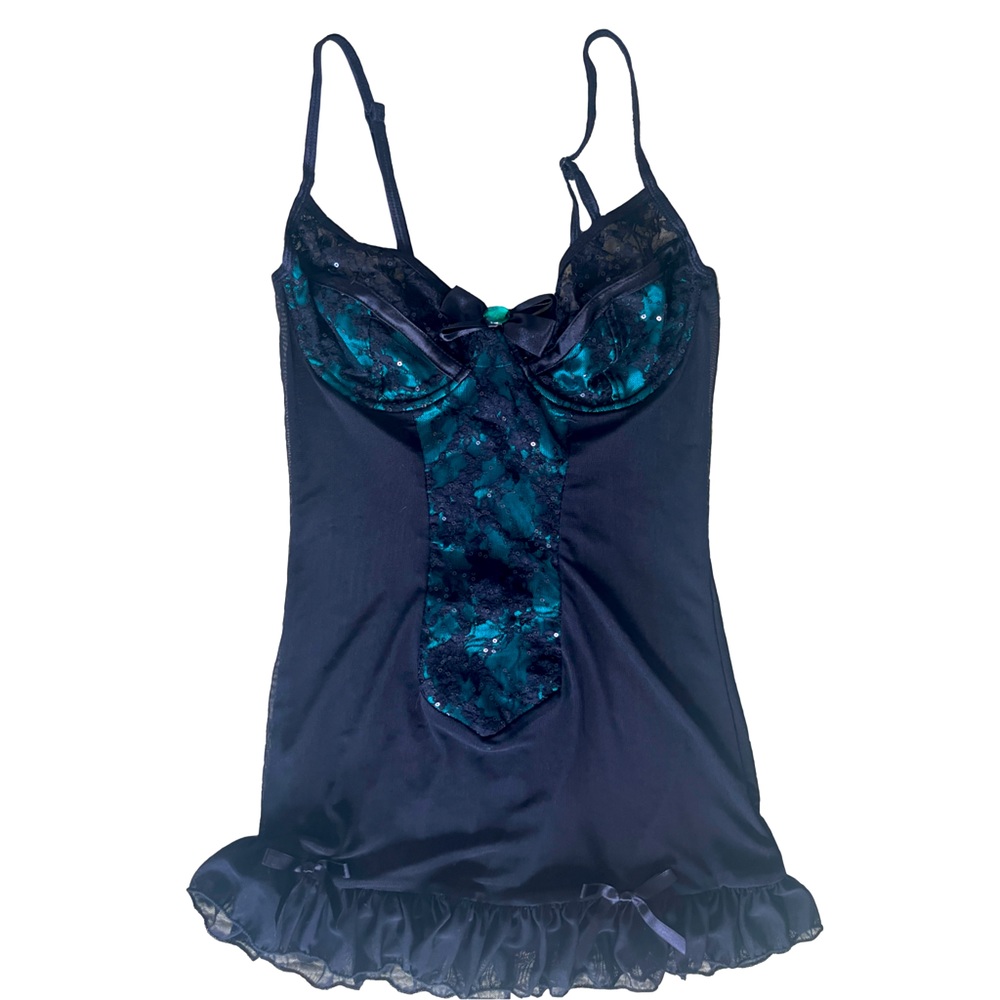 Dreamgirl XS Black with green Nightie
